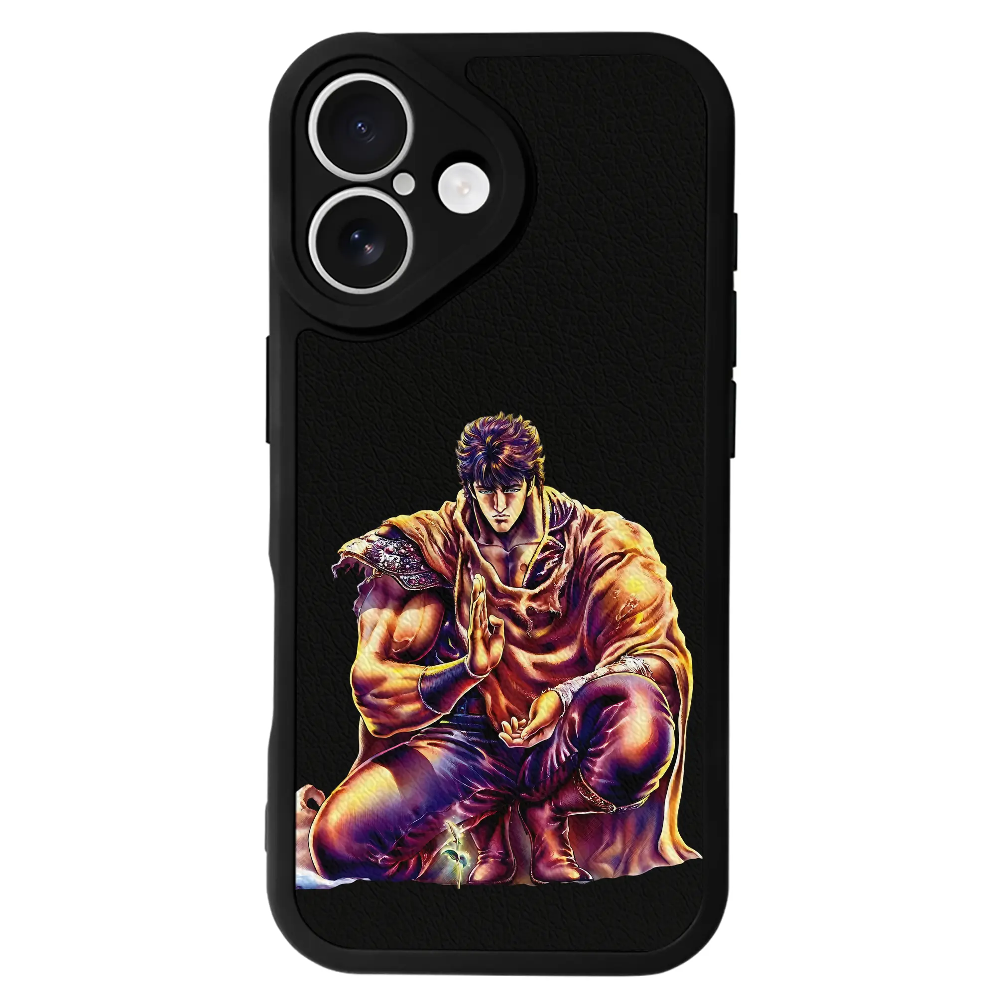 北斗の拳 グッズ,ケンシロウ - IPhone 16シリーズ対応 ・ シリコンスマホケース ・ レザー調 ・ 高精度フィット ・ 耐衝撃 ・ ワイヤレス充電対応 ・ 精密カット